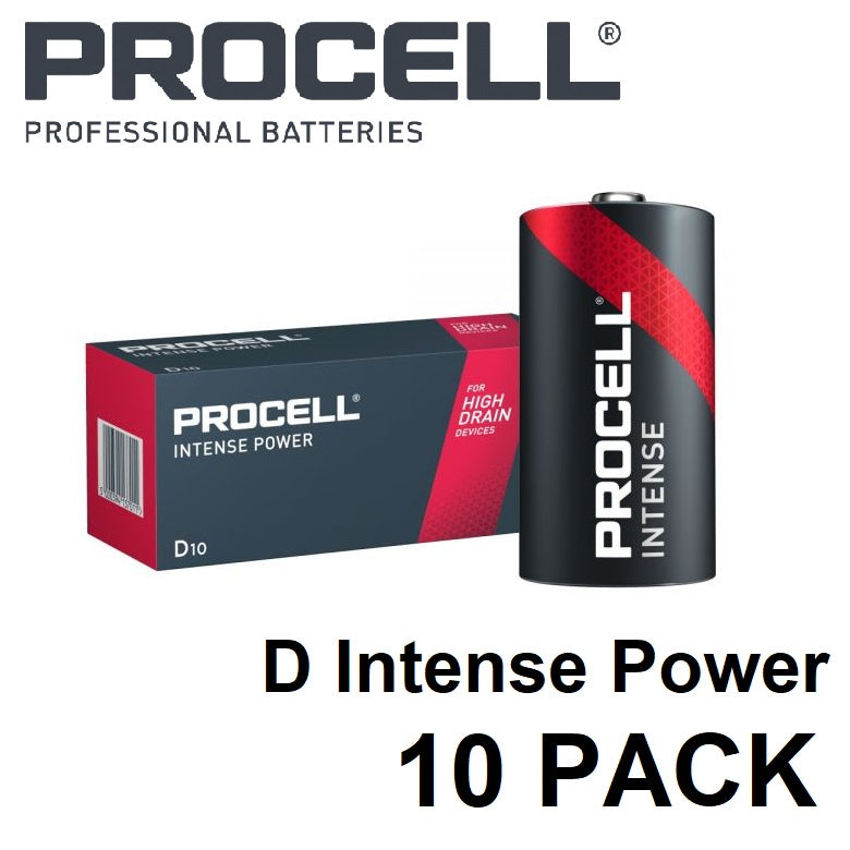 Procell Size D (10pcs) Intense Power Alkaline Battery Industrial Battery MX1300 10 pieces per box