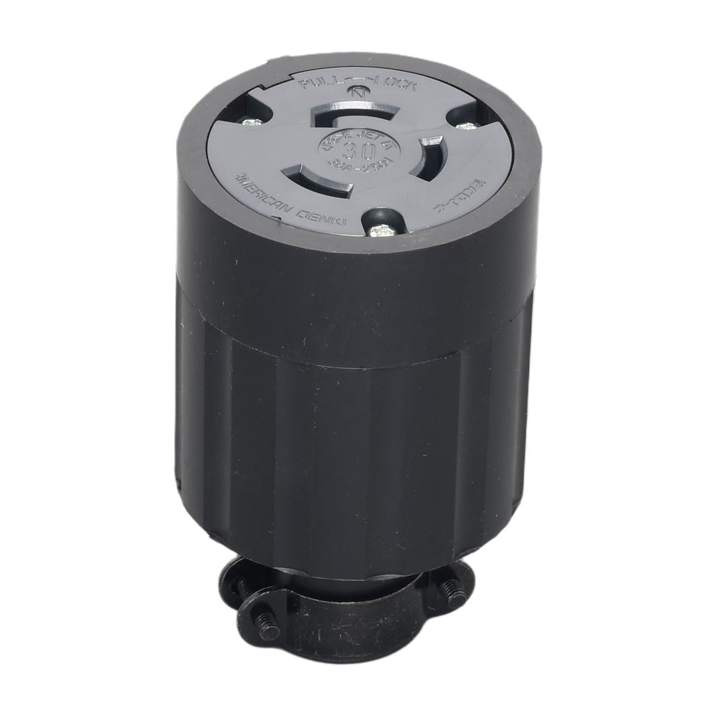 American Denki 3324R Locking Connector 30A 250V 2 Pole 3 Rubber Housing
