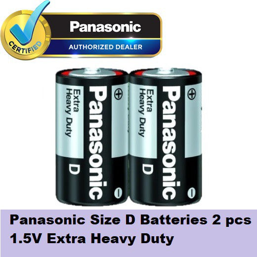 PANASONIC Size D (2pc) Battery Black Extra Heavy Duty 1.5V R20NPT/2S-P Panasonic size D Batteries