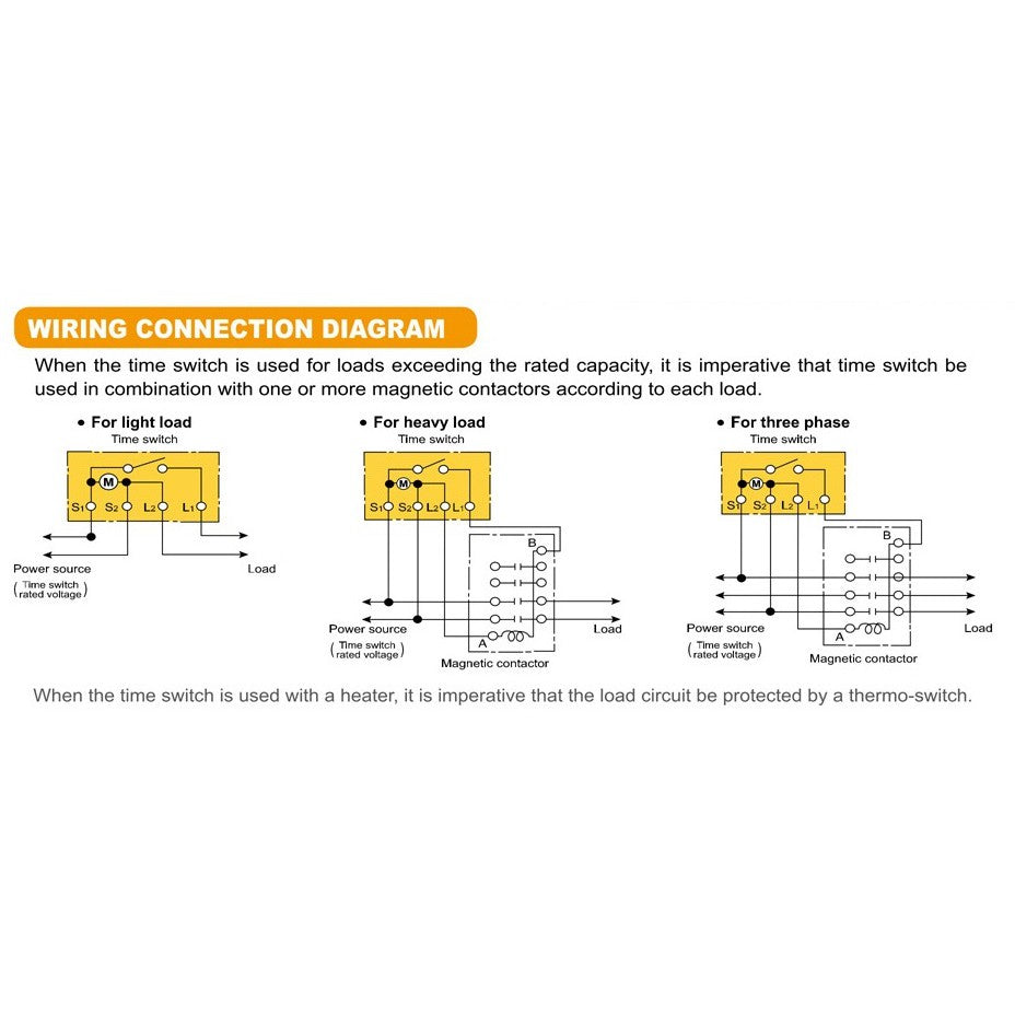 Camsco Timer Switch TB330 30A Non Power Failure 24 Hour Time Switch TB-330