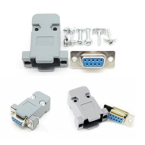 DB9 RS232 Female Connector with Socket D Sub 9 pin PCB Connector Female Connect with Cover Set