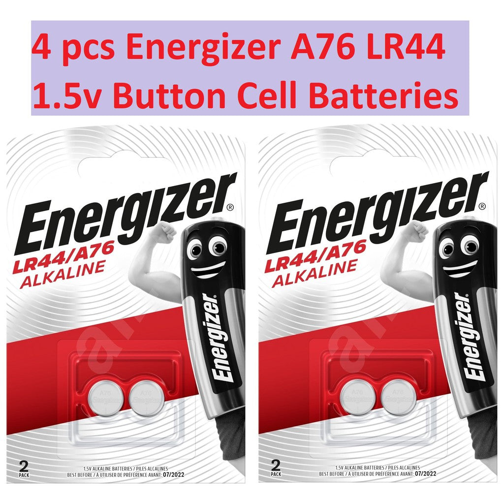 Energizer LR44 A76 Battery (4 pcs) AG13 G13A Button Cell LR-44 A-76 Energizer 76A Alkaline Batteries