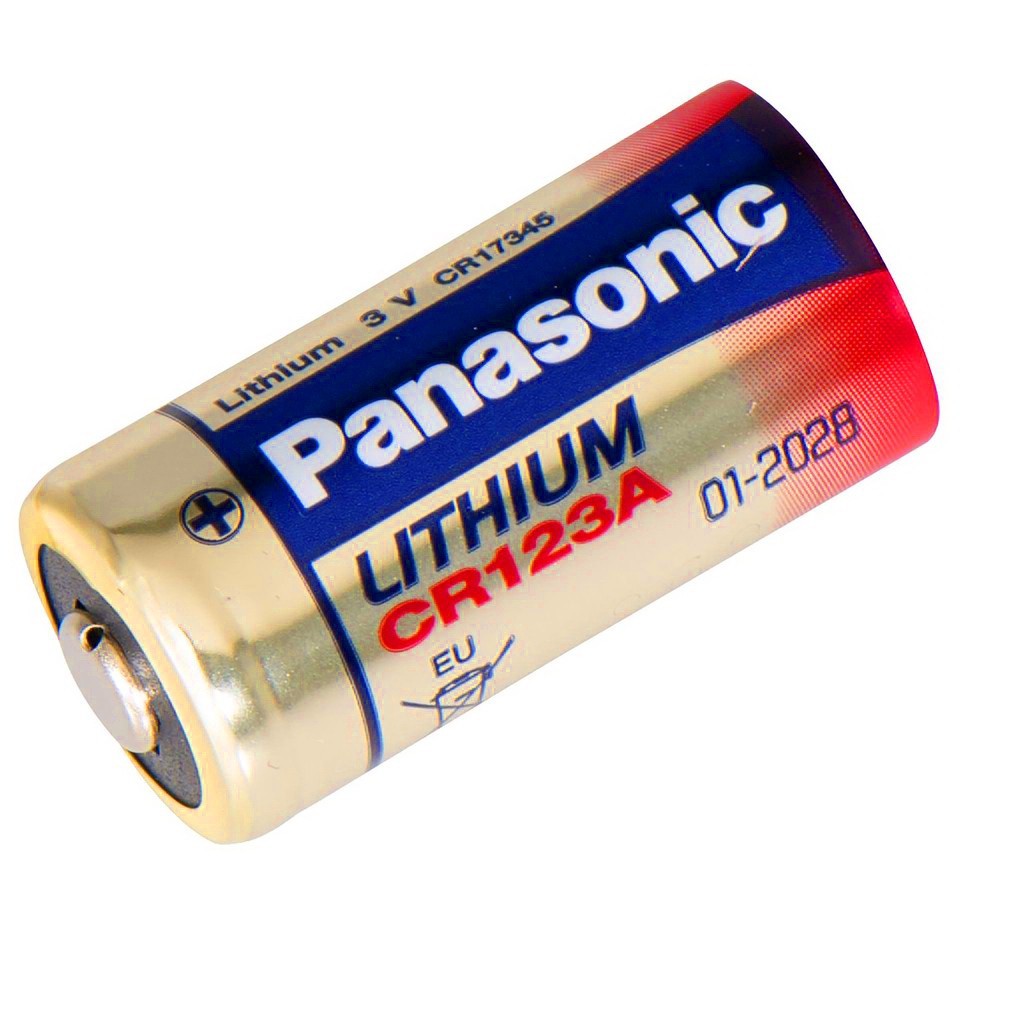Panasonic CR123A (Gold) 3V Lithium Battery CR-123A Cylindrical Photo Lithium Power 3 volts CR123