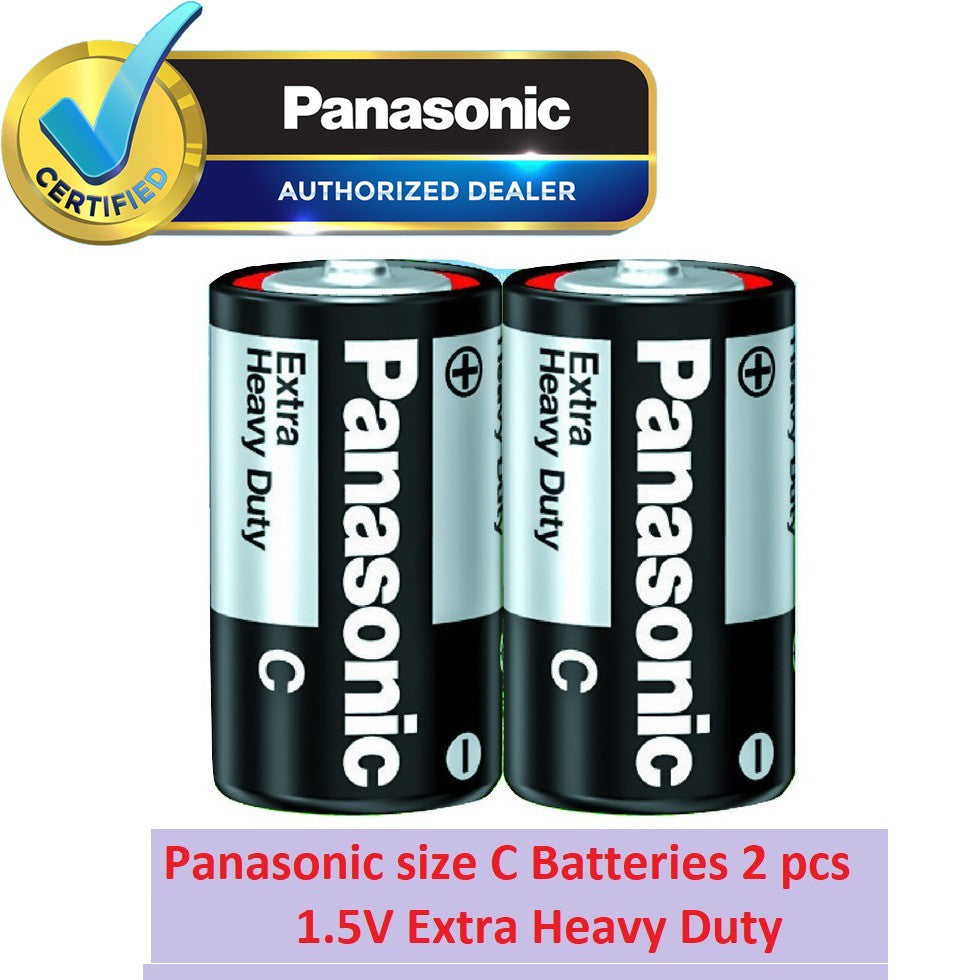 PANASONIC Size C (2pc) Battery Black Extra Heavy Duty 1.5V R14NPT/2S-P Panasonic size C Batteries