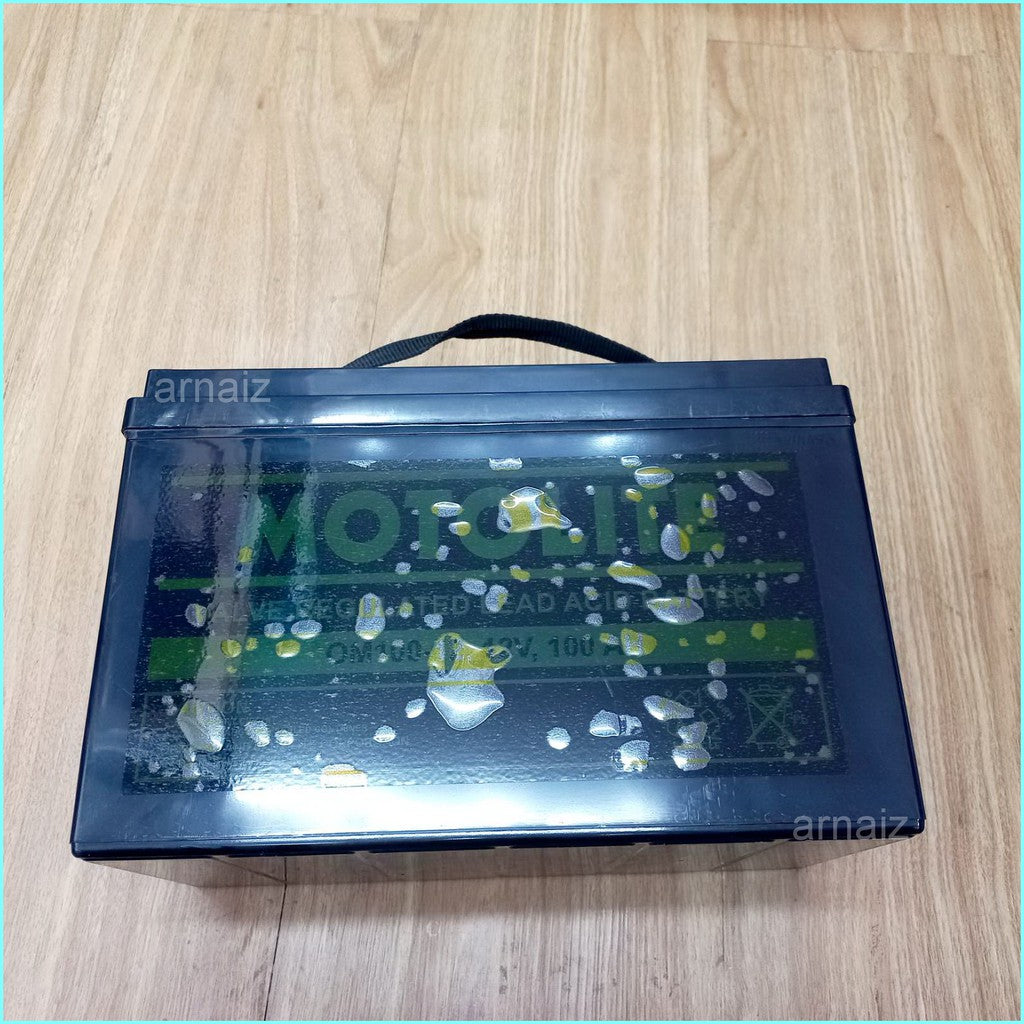 Motolite OM100-12 Rechargeable 12V 100AH Valve Regulated Lead Acid (VRLA) Deep Cycle Battery
