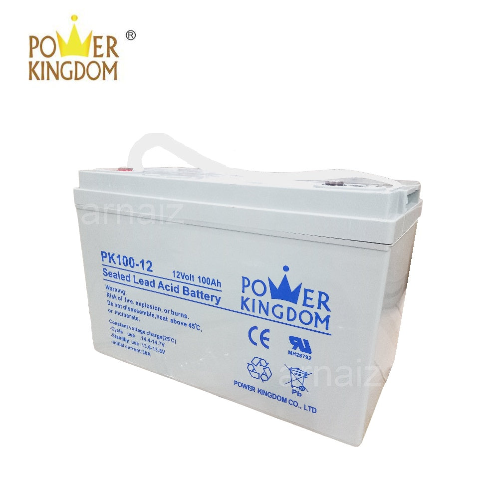 Power Kingdom PK100-12 Rechargeable 12V 100AH Valve Regulated Lead Acid (VRLA) Battery