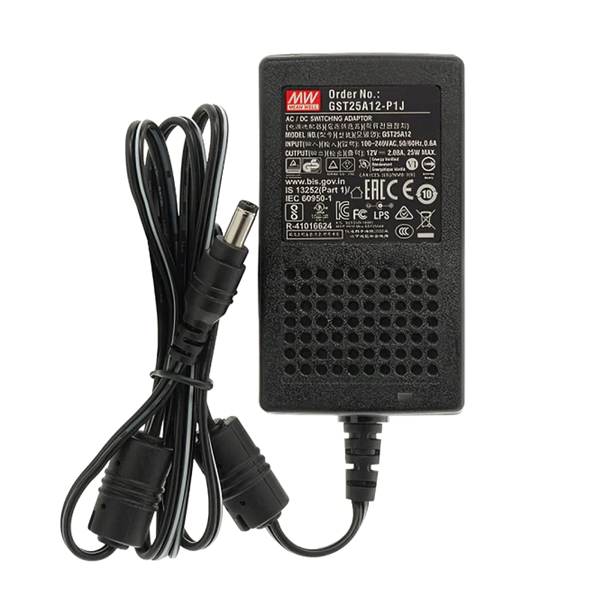 Mean Well GST25A12-P1J AC/DC Switching Adaptor 12V 25W 1.08A Plug-In Industrial Adapter LED Meanwell