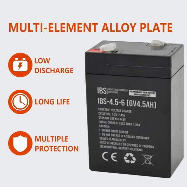 Battery 6V 4.5AH Sealed Acid Battery Outdoor Emergency Battery Home Battery Toy Car Fan 6v 4Ah