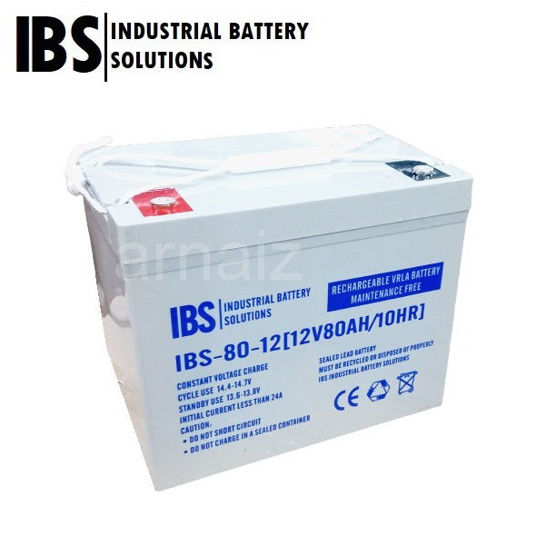 IBS 12V 80Ah Rechargeable IBS-80-12 Valve Regulated Lead Acid (VRLA) Battery Maintenance free