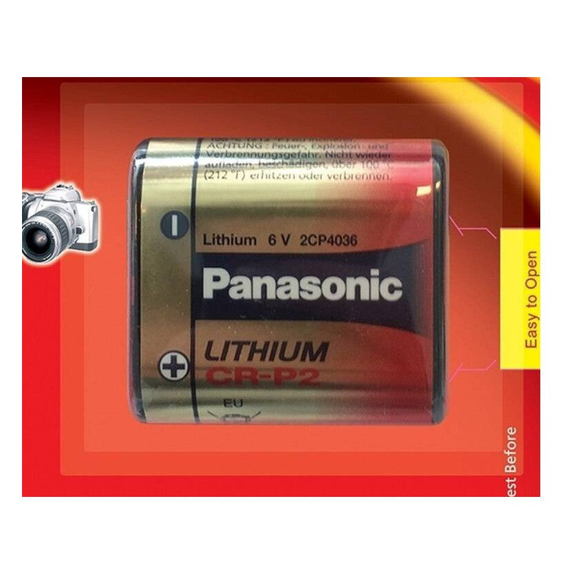Panasonic CRP2 Battery Gold 6V Lithium CR-P2 Cylindrical Photo Power Lithium 6 volts CR P2 Batteries