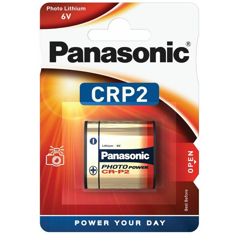 Panasonic CRP2 Battery Gold 6V Lithium CR-P2 Cylindrical Photo Power Lithium 6 volts CR P2 Batteries