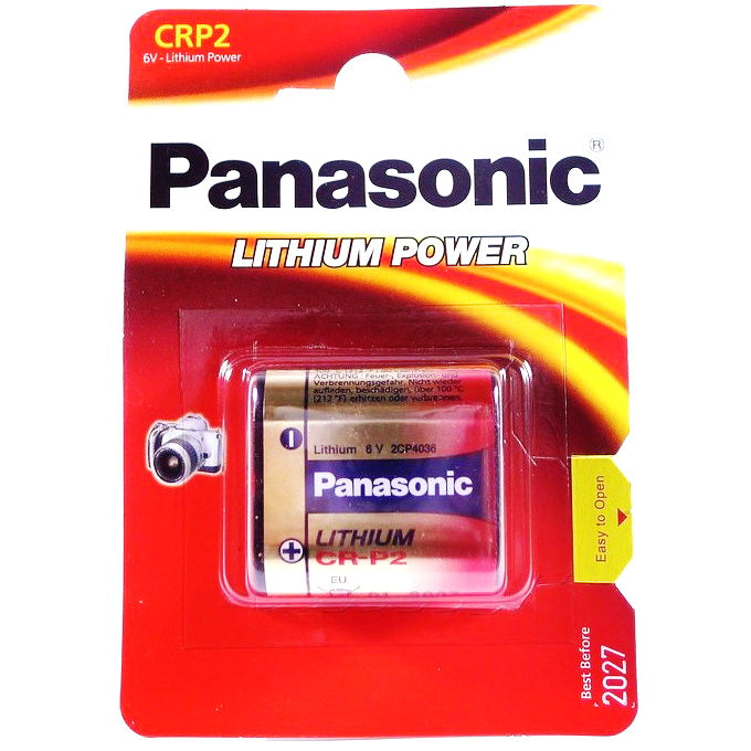 Panasonic CRP2 Battery Gold 6V Lithium CR-P2 Cylindrical Photo Power Lithium 6 volts CR P2 Batteries
