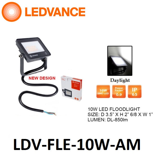 Ledvance Led Floodlight 10W Daylight LDV-FLE-10W-AM IP65 Spotlight Outdoor Floodlight 10Watts 6500K