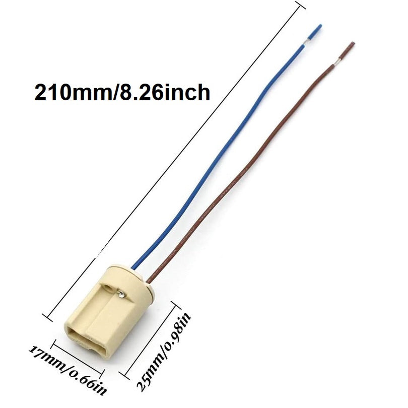 G9 Lamp Holder G9 Ceramic Socket Cable Connection Socket Adapter halogen Blue and Brown Teflon wire