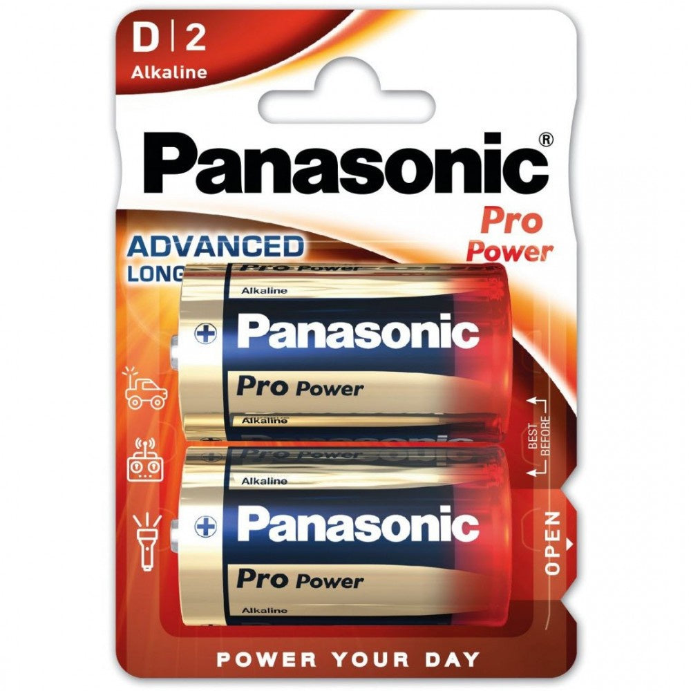 Panasonic Size D Pro Power Batteries (2 pcs) LR20 Panasonic D Alkaline Battery Original Panasonic