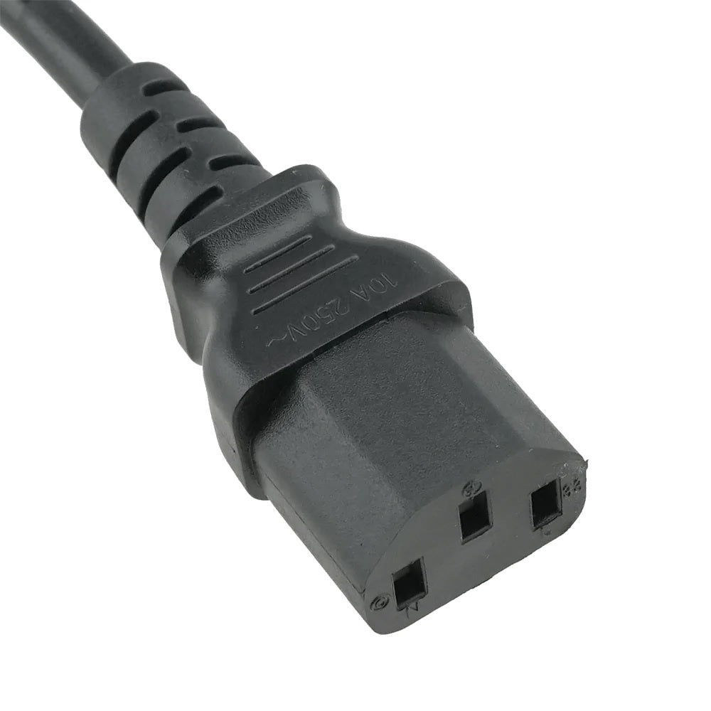 Power Cord Angled German Plug European Standard To C13 SJT AWG18 3C 3m 3meters 1mm Black Wire CEE7/7
