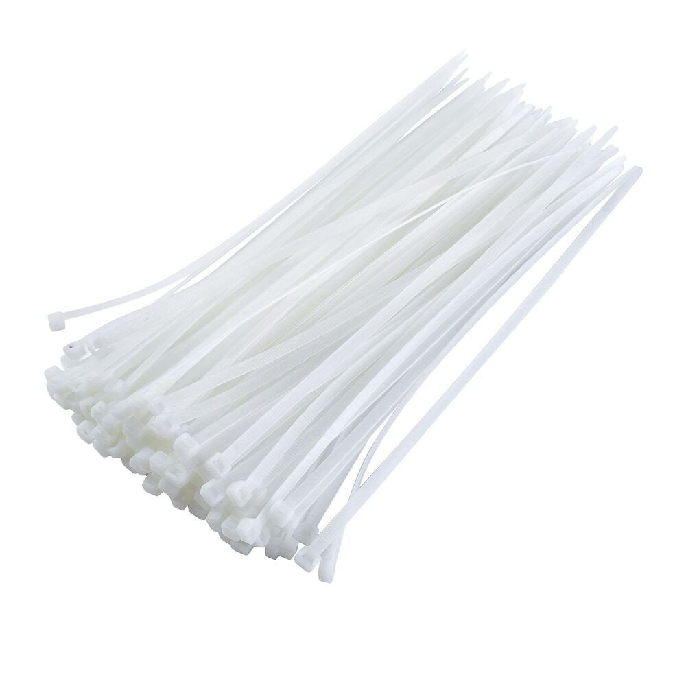 CHS Cable Tie 200 X4 (8"X3.2MM)100pcs White Nylon Cable Zip Ties Straps for Bike Car Cord Management