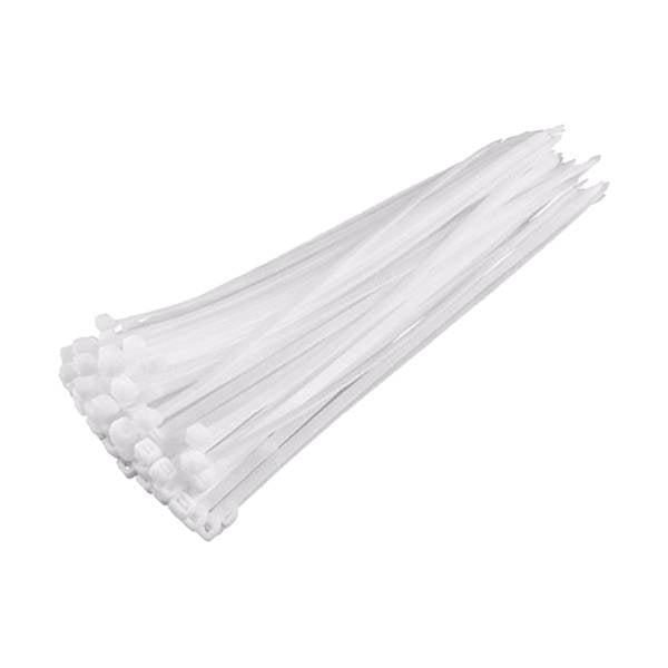 CHS Cable Tie 200 X4 (8"X3.2MM)100pcs White Nylon Cable Zip Ties Straps for Bike Car Cord Management