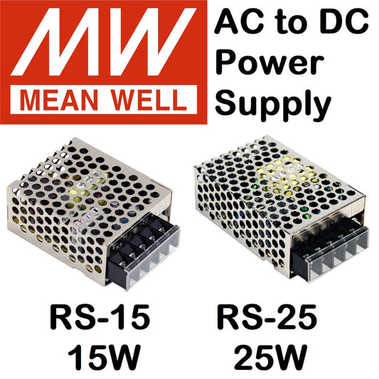 Mean Well Power Supply AC to DC 12V 24V Meanwell AC DC Power Supply RS-15 RS-25