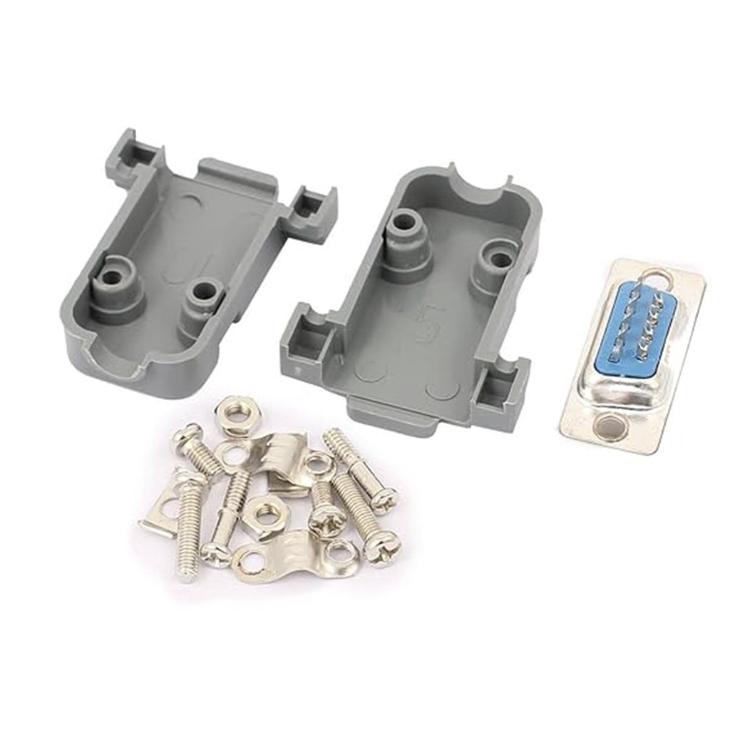 DB9 RS232 Male Connector with Socket D Sub 9 pin PCB Connector Male Connect with Cover Set