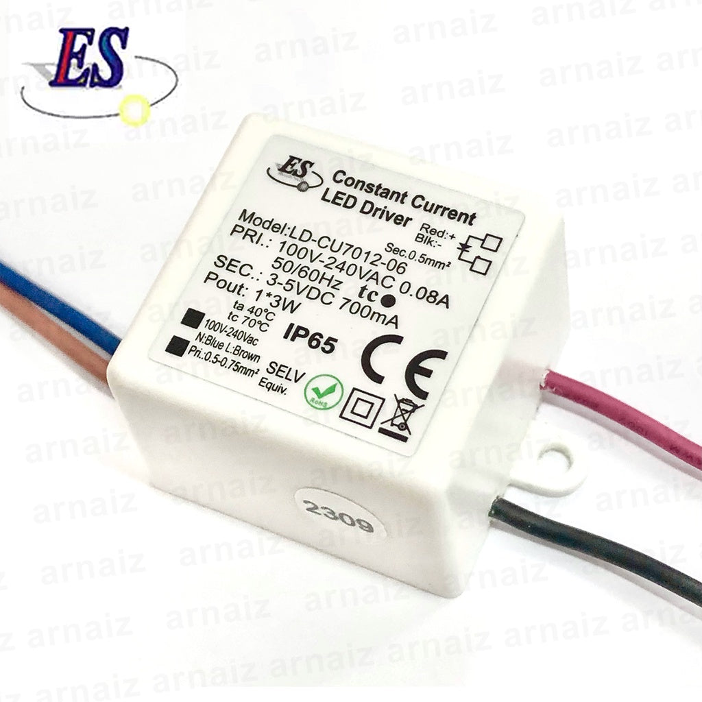 LD-CU7012-06 Constant Current LED Driver IN:100-240VAC OUT:3-5VDC, 700MA 3W LDCU701206 3 Watts