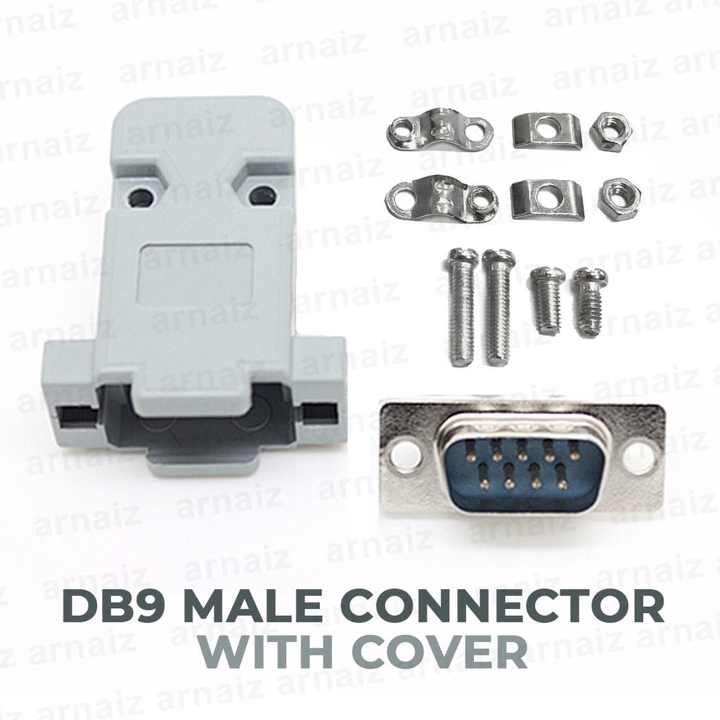 DB9 RS232 Male Connector with Socket D Sub 9 pin PCB Connector Male Connect with Cover Set