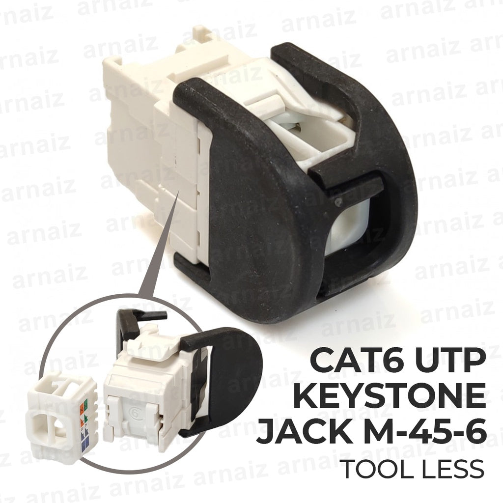 CAT6 RJ45 Keystone Jack UTP Key stone M-45-5 Shuttered Cat 6 UTP Tool less RJ45 3M Volition Style