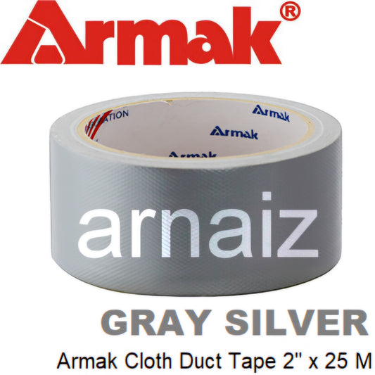 Armak Cloth Duct Tape - Silver Grey Gray Mesh Duck Tape 2 inch x 82 feet or 48 mm x 25 meter