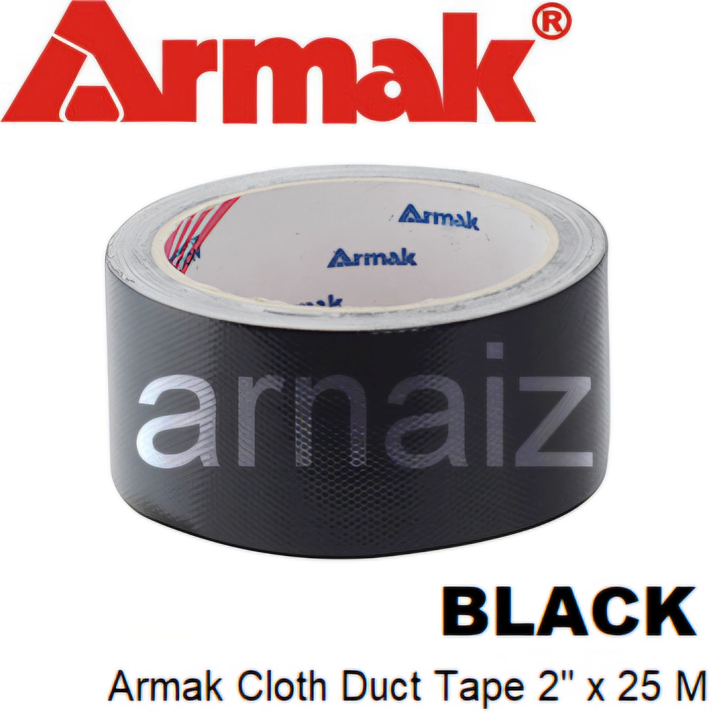 Armak Cloth Duct Tape - Black Mesh Duck Tape 2 inch x 82 feet or 48 mm x 25 meter
