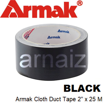 Armak Cloth Duct Tape - Black Mesh Duck Tape 2 inch x 82 feet or 48 mm x 25 meter
