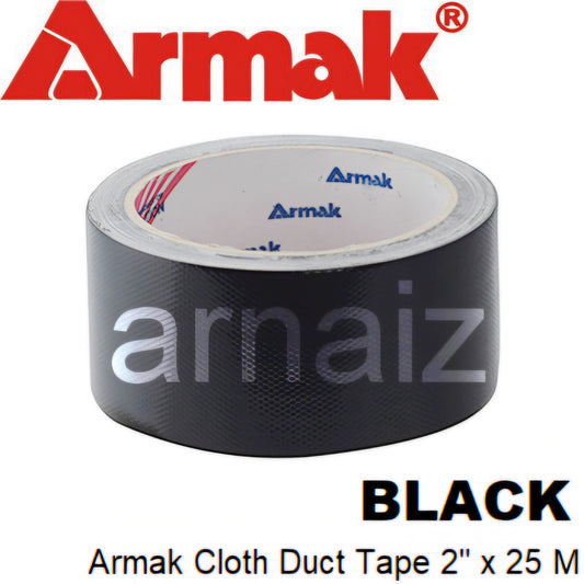Armak Cloth Duct Tape - Black Mesh Duck Tape 2 inch x 82 feet or 48 mm x 25 meter