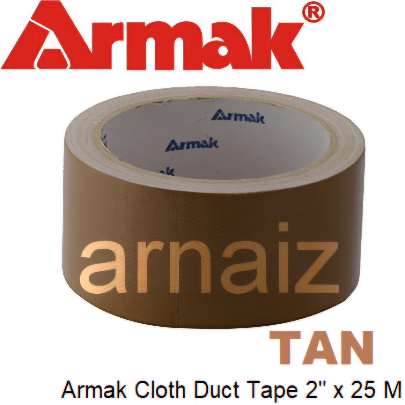 Armak Cloth Duct Tape - Tan Brown Mesh Duck Tape 2 inch x 82 feet or 48 mm x 25 meter