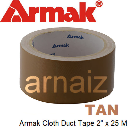 Armak Cloth Duct Tape - Tan Brown Mesh Duck Tape 2 inch x 82 feet or 48 mm x 25 meter
