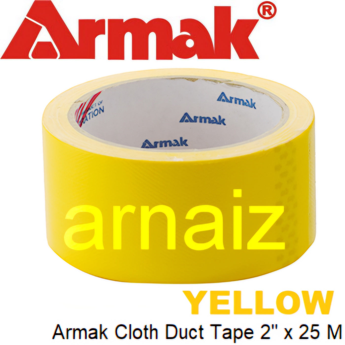 Armak Cloth Duct Tape - Yellow Mesh Duck Tape 2 inch x 82 feet or 48 mm x 25 meter