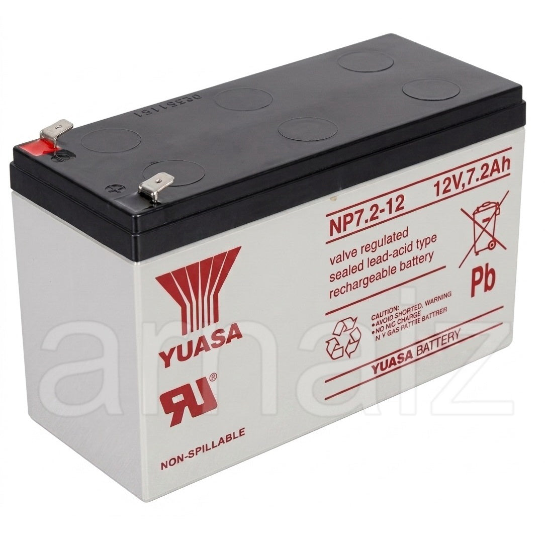 Yuasa 12V 7.2Ah UPS Battery NP7.2-12 12 Volts 7.2 Ampere Rechargeable Valve Regulated Lead Acid VRLA