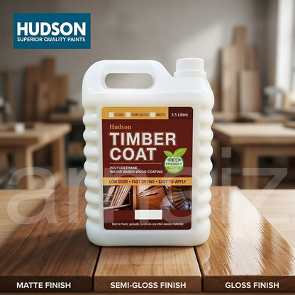Hudson TimberCoat Polyurethane Wood Coating 3.5L 1 Gal Gloss Matte Semi Finish Water-based Topcoat