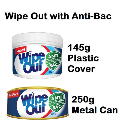 Wipe Out with Antibac Dirt and Stain Remover 145g 250g 145 Gram 250 Grams WipeOut Anti-Bacterial