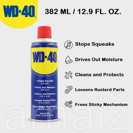 Multipurpose Lubricant WD-40  382ML 12.9 12.9 FL. OZ. Multi-Purpose  Lubricant Penetrating Oil WD40