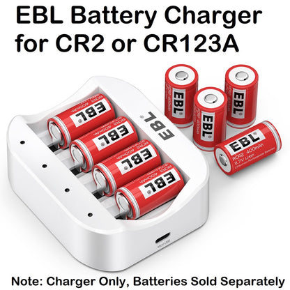 EBL LN-6668 C668 4-Bay Individual Battery Charger for RCR123A CR123A 16340  RCR2 CR2 15270