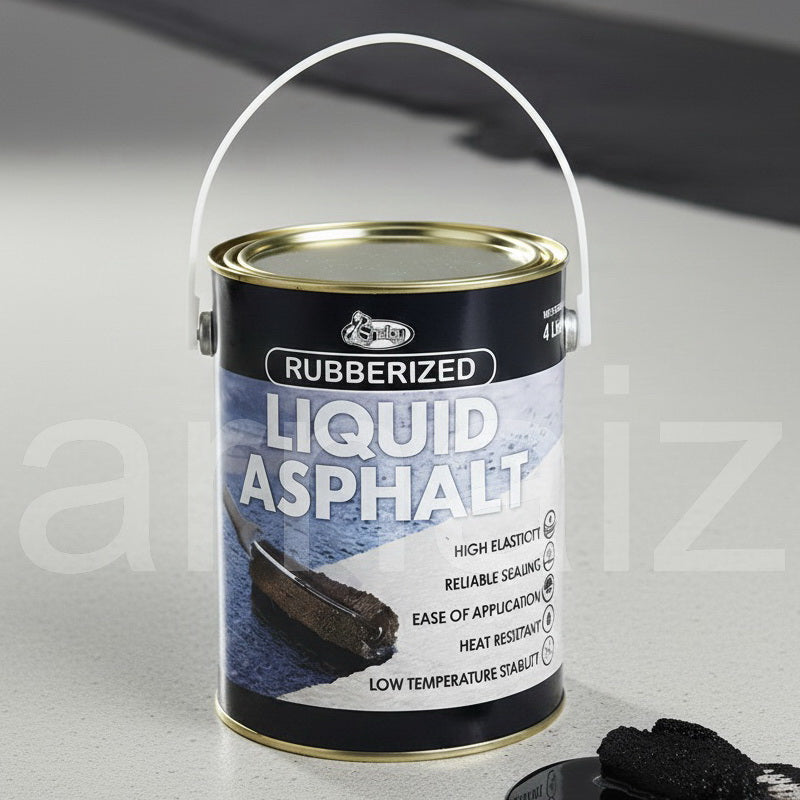 Shelby Rubberized Liquid Asphalt 4 Liters Gallon Waterproofing Paint S16 Black Asphalts Coating