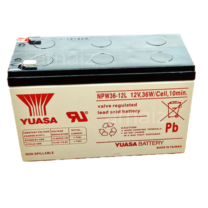 Yuasa UPS Battery 12V 7.2Ah NPW36-12 12 Volts 36 Watts 7.2 Ampere 36W Rechargeable Valve Regulated