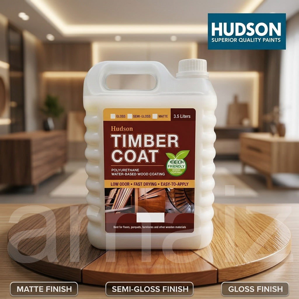 Hudson TimberCoat Polyurethane Wood Coating 3.5L 1 Gal Gloss Matte Semi Finish Water-based Topcoat