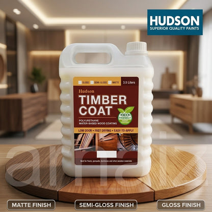 Hudson TimberCoat Polyurethane Wood Coating 3.5L 1 Gal Gloss Matte Semi Finish Water-based Topcoat