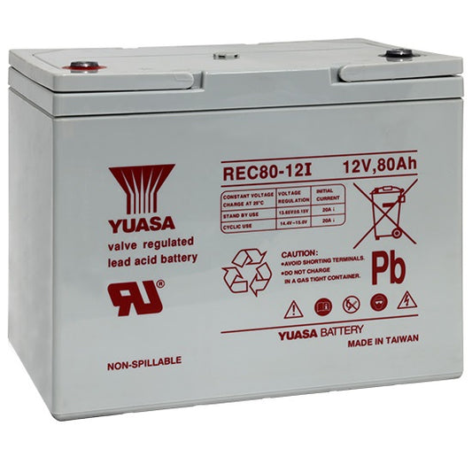 Yuasa REC80-12I 12V 80Ah VRLA Deep Cycle REC Battery