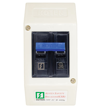 Koten KSB Safety Breaker Plastic Enclosure 2P 15 20 30 40 50 60 70 100 Ampere