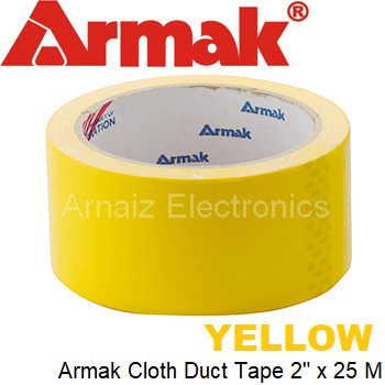 Armak Cloth Duct Tape - Yellow Mesh Duck Tape 2 inch x 82 feet or 48 mm x 25 meter