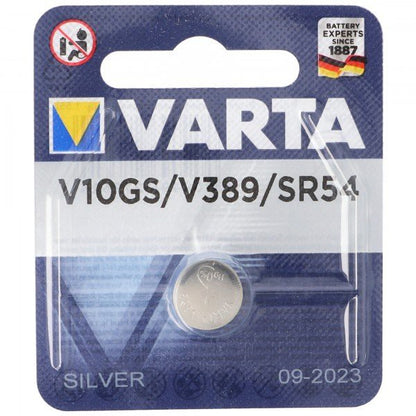 Varta V10GS V389 SR54 (1pc) 1.55v Silver Oxide Button Cell Battery in Blister Pack Varta V 10GS