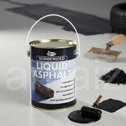 Shelby Rubberized Liquid Asphalt 4 Liters Gallon Waterproofing Paint S16 Black Asphalts Coating