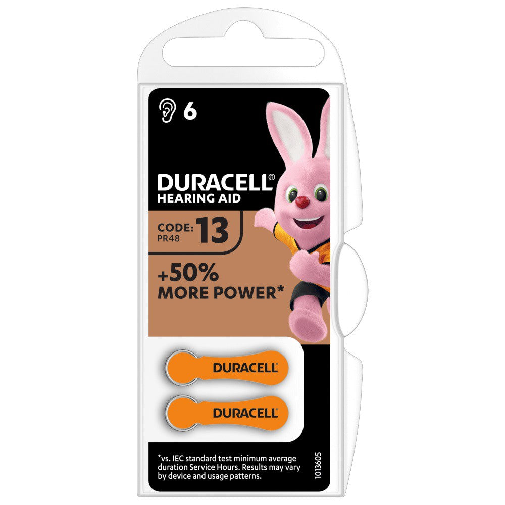 Duracell Size 13 PR48 (6 pcs) Hearing Aid Battery Hearing Aid Batteries 1.45V V13AT