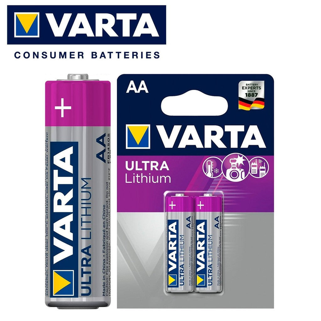 Varta AA Lithium (2 pcs) Battery in Original Blister Pack Ultra Lithium Batteries 6106 FR14505